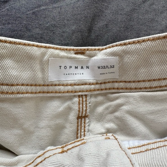 TOPMAN CREAM CARPENTER PANTS - Picture 3 of 7